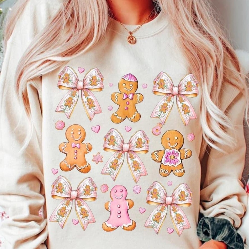 NEW COQUETTE GINGERBREAD DESIGN CHRISTMAS CUTE SWEATSHIRT